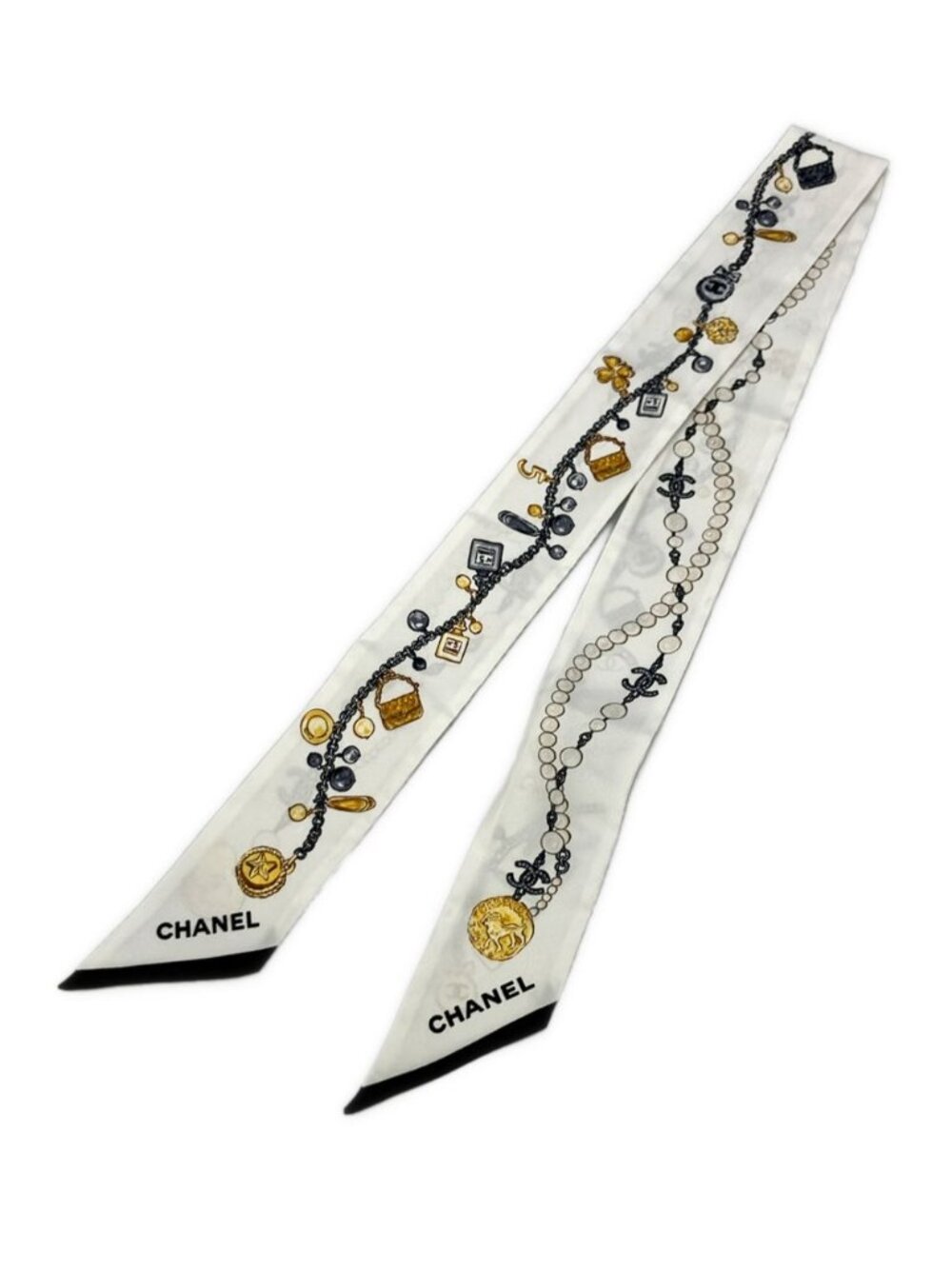 Chanel Scarf Silk White